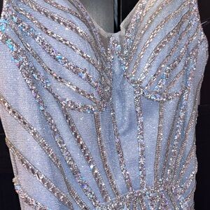 Elegant Silver Sequin Dress
